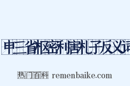申三省枢密利害札子反义词是什么意思的图片